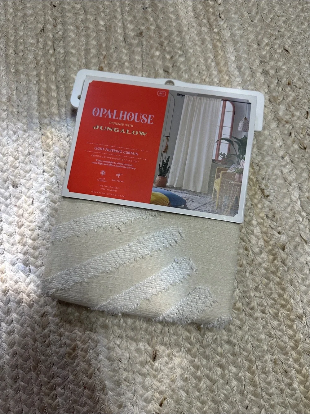 NEW Opalhouse Jungalow Ivory Sunburst Curtain Panel, 84”